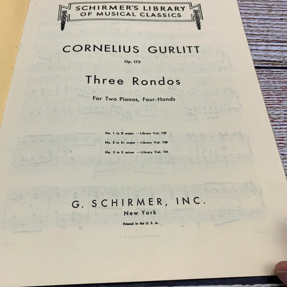 Gurlitt Rondo‎ in D Op 175 No 1 Sheet Music for Two Pianos Four Hands Schirmer